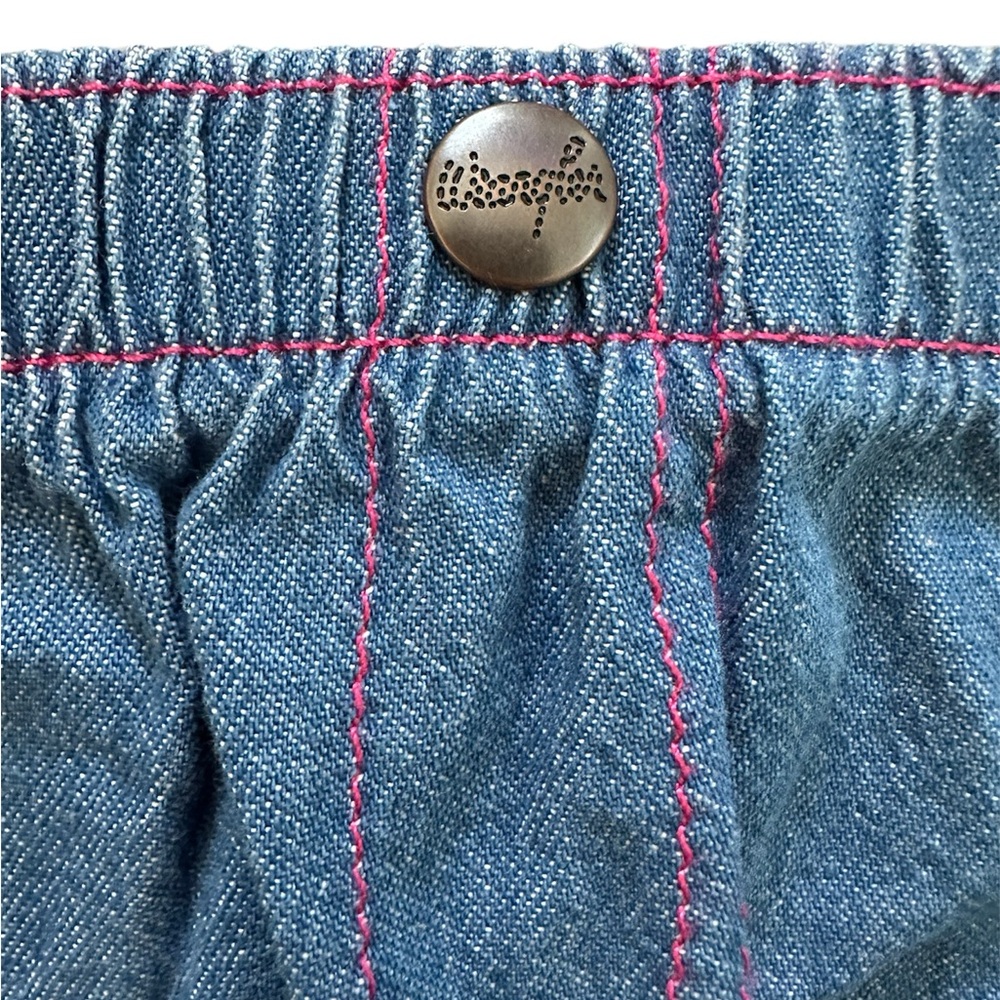 Wrangler Blue Denim Diaper Cover with Pink Stitching Size 3m - Picture 3 of 4
